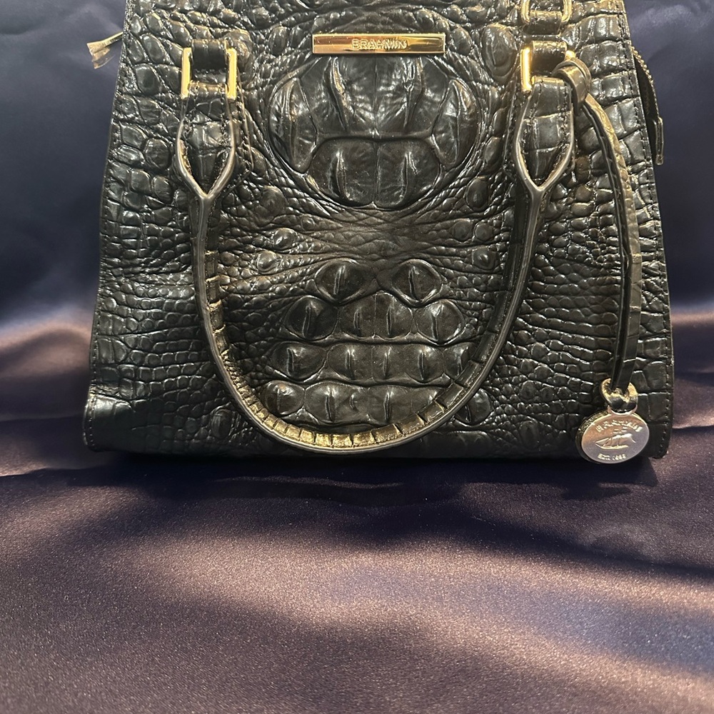 Brahmin Black Satchel Bag with Timeless Elegance